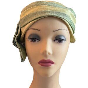 Vintage Hat 1920s 1930s Two Tone Green​​